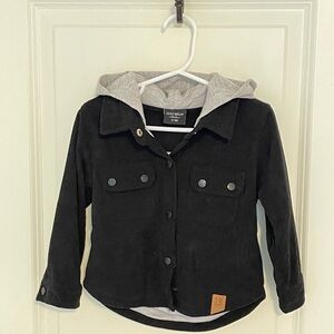 Toddler Little Bipsy Black Corduroy Jacket with Hood